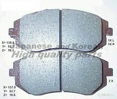 Ashuki 1080-5107 Brake Pad Set, disc brake 10805107