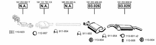 Asmet VA031600 Exhaust system VA031600 VA031600 Asmet Exhaust system