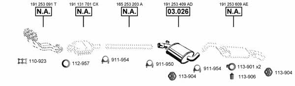 Asmet VA031605 Exhaust system VA031605 VA031605 Asmet Exhaust system