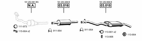 Asmet VA031640 Exhaust system VA031640 VA031640 Asmet Exhaust system