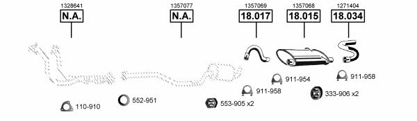  VO185155 Exhaust system VO185155