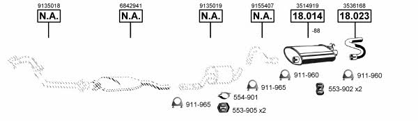 Asmet VO185585 Exhaust system VO185585