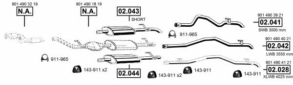 Asmet ME012430 Exhaust system ME012430 ME012430 Asmet Exhaust system
