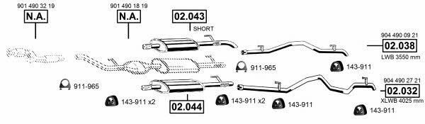  ME012510 Exhaust system ME012510