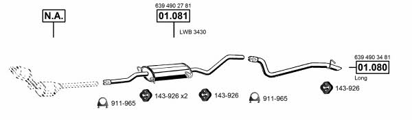  ME012582 Exhaust system ME012582