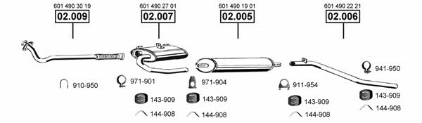  ME012950 Exhaust system ME012950