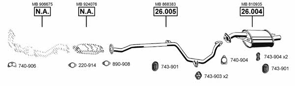  MI260975 Exhaust system MI260975