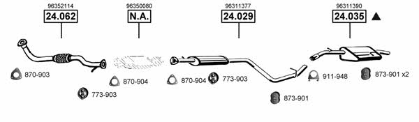 Asmet DE240950 Exhaust system DE240950