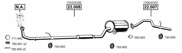 Asmet DH220505 Exhaust system DH220505