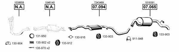 Asmet FO070255 Exhaust system FO070255
