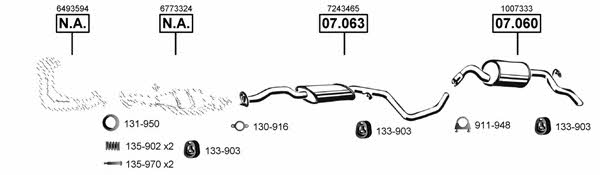 Asmet FO070355 Exhaust system FO070355