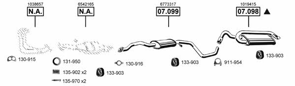 Asmet FO070360 Exhaust system FO070360