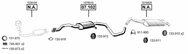 Asmet FO070385 Exhaust system FO070385