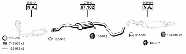 Asmet FO070405 Exhaust system FO070405