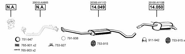 Asmet NI140872 Exhaust system NI140872 NI140872 Asmet Exhaust system