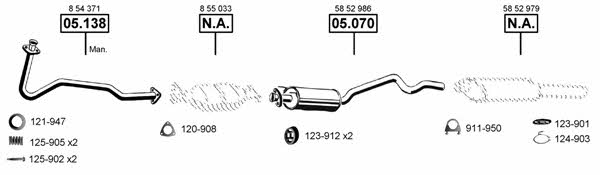 Asmet OP050855 Exhaust system OP050855 OP050855 Asmet Exhaust system