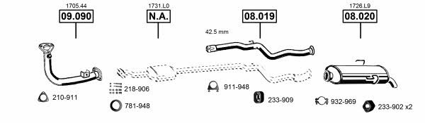  PE080900 Exhaust system PE080900