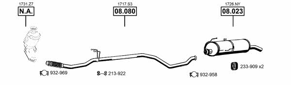 Asmet PE081575 Exhaust system PE081575