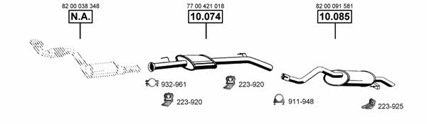 Asmet RE100385 Exhaust system RE100385