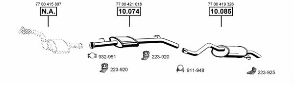 Asmet RE100405 Exhaust system RE100405