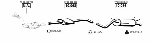 Asmet RE102335 Exhaust system RE102335