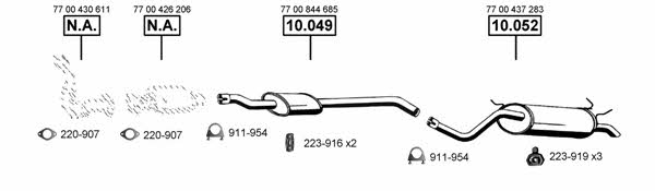 Asmet RE102410 Exhaust system RE102410