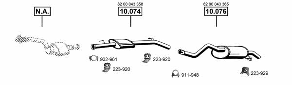 Asmet RE105410 Exhaust system RE105410