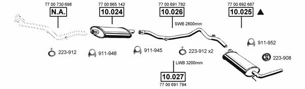 Asmet RE105560 Exhaust system RE105560