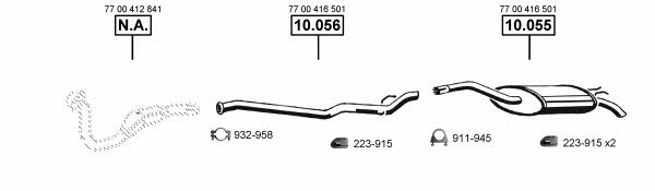 Asmet RE105830 Exhaust system RE105830