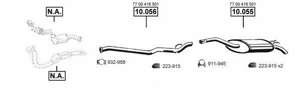 Asmet RE105835 Exhaust system RE105835