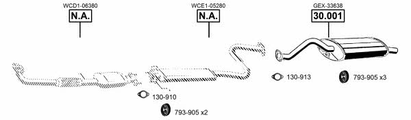  RO300600 Exhaust system RO300600