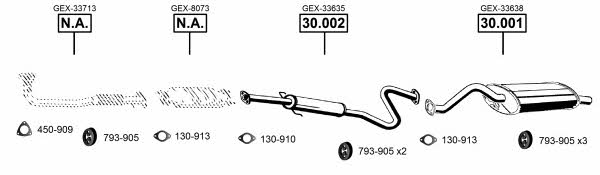  RO301350 Exhaust system RO301350