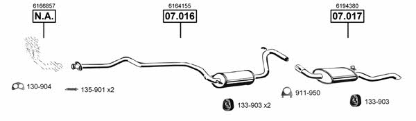 Asmet FO070450 Exhaust system FO070450