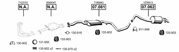 Asmet FO070625 Exhaust system FO070625