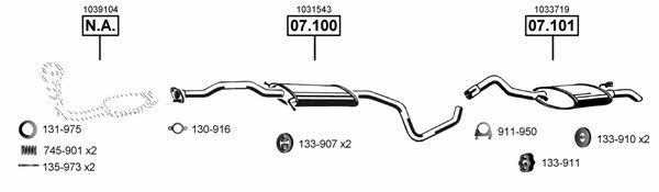 Asmet FO070700 Exhaust system FO070700