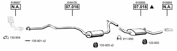 Asmet FO070730 Exhaust system FO070730