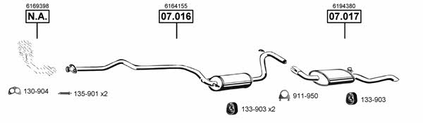 Asmet FO070735 Exhaust system FO070735
