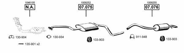 Asmet FO070750 Exhaust system FO070750