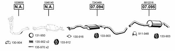Asmet FO070800 Exhaust system FO070800