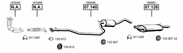 Asmet FO071095 Exhaust system FO071095