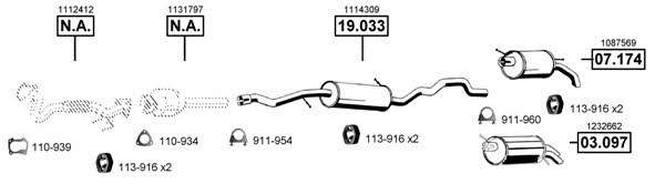 Asmet FO073205 Exhaust system FO073205