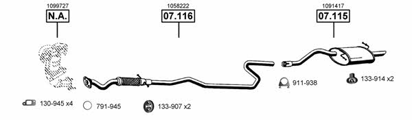 FO073400 Exhaust system FO073400