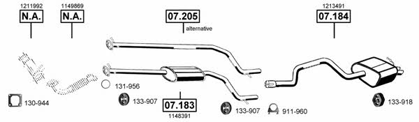Asmet FO073735 Exhaust system FO073735