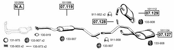 Asmet FO073871 Exhaust system FO073871 FO073871 Asmet Exhaust system
