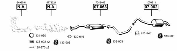  FO074105 Exhaust system FO074105
