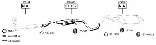  FO074115 Exhaust system FO074115