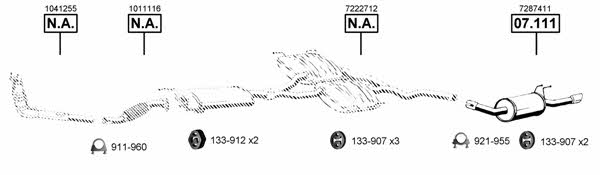 Asmet FO074555 Exhaust system FO074555