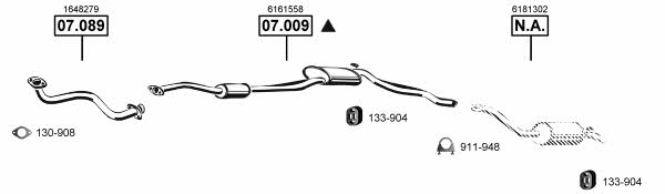 Asmet FO074940 Exhaust system FO074940