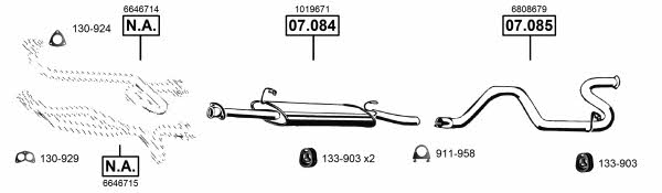 Asmet FO075495 Exhaust system FO075495