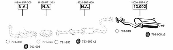  HO130110 Exhaust system HO130110